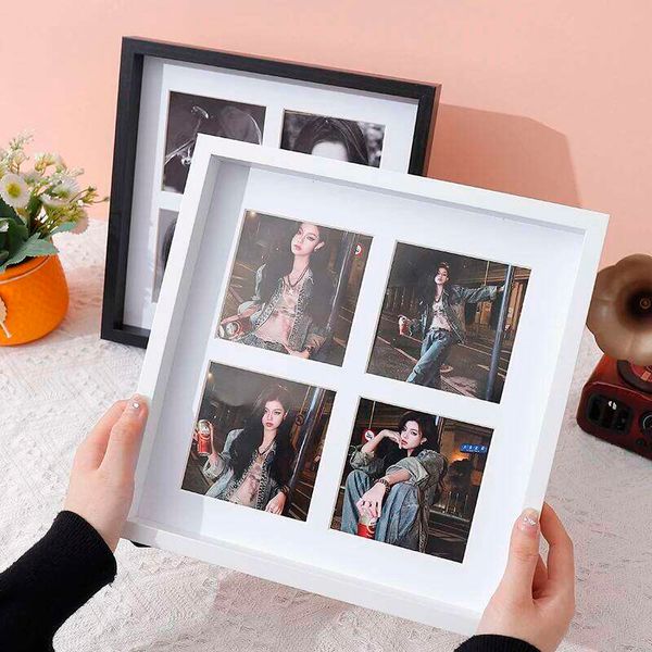 1PC wooden frame collage with 4 openings suitable for wall and table decoration photo frames H260310