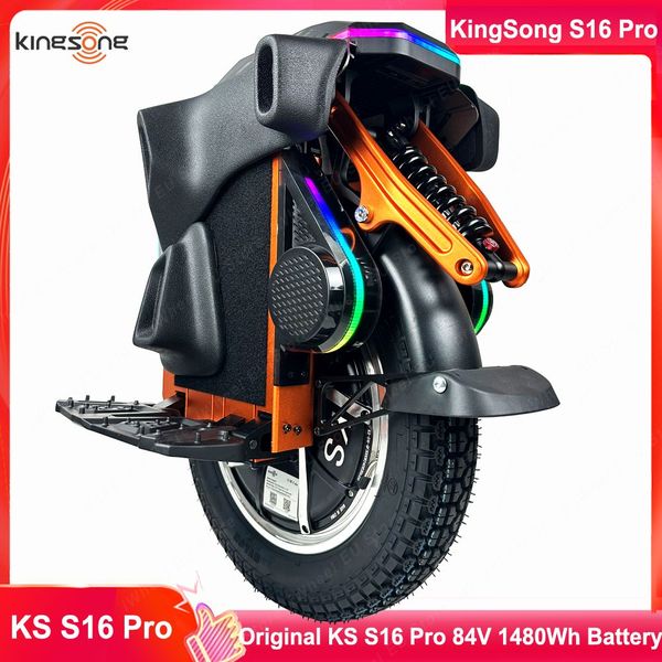 2026 KingSong S16 Pro 84V 1480Wh Battery 3000W Motor Peak Power 5000W Max Speed 60km Mileage 120km KS S16 Electric Unicycle