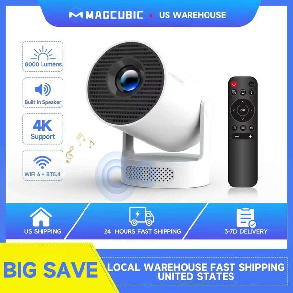 Magcubic 4K HY300 Ultra Portable Projector with Speaker Electronic Focus 720P 300ANSI Outdoor Movie Android11 BT5.4 Camping 26Y0310