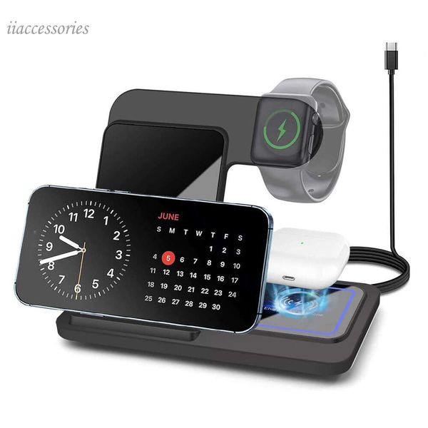 Fast Wireless Charger Stand15W Cross-Border 3-in-1 Wireless Charger Suitable for Apple 14/13 Phone, Watch, and Earphone Charging