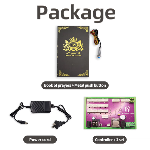 Mysterious Studio Secret room Escape Game Mechanism Props Electronic puzzle 1987 Metal sensor Prayer PrayTouch Book with sound