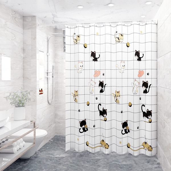 YL-38328 Waterproof and mildew-proof shower curtain, bathroom/toilet PEVA partition curtain, curtain, no drilling required, custom-made.
