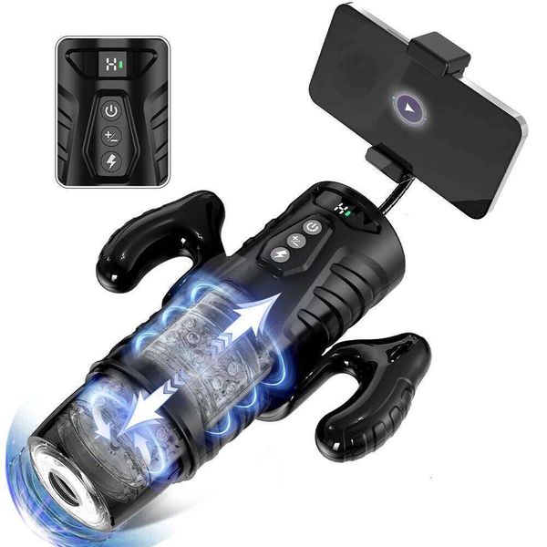 Automatic Telescopic Male Masturbator 7 Thrusting Rotating Modes Pocket Pussy Blowjob Sex Machine Penis Pump Piston Mastubator S26