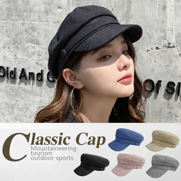 Fashion Solid Visor Military Hat Spring And Autumn Breathable Beret Cap For Wom…