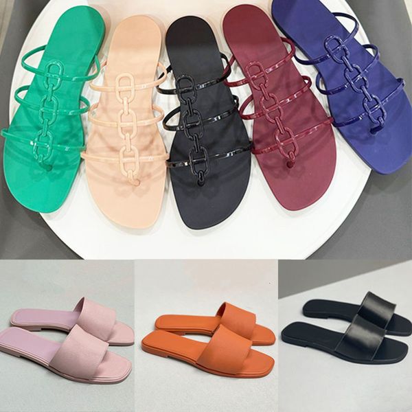 Designer Sandal Women Rubber Slides Leather Slides Summer Rubber Big Head Slides Fashion Beach Sexy Shoes Flat Wedding Party Slippers No Box 1061