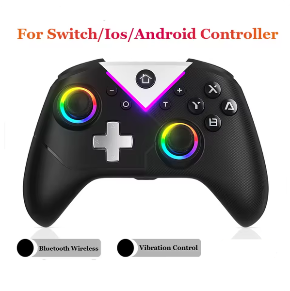 617 Wireless Pc Gaming Controller, With Rgb Led Light Compatible For Nintendo Switch/Mobile Phone/Android Gamepad Joystick
