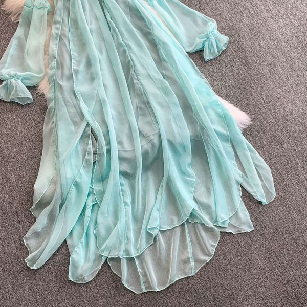 Women's pure desire a23 holiday dress summer new romantic ethereal with pleated chiffon suspenders and shoulder straps