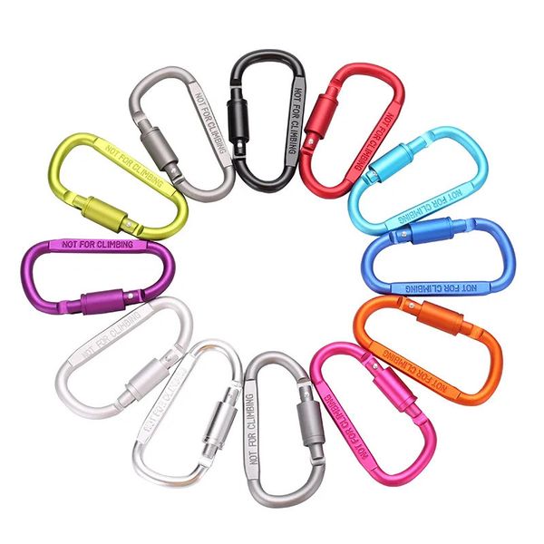 Tactical D Keychain Carabiner Clip Set Aluminium Alloy Tourist Hooks Fishing Carbin Buckle Caribiner Key Holder Camping 260228
