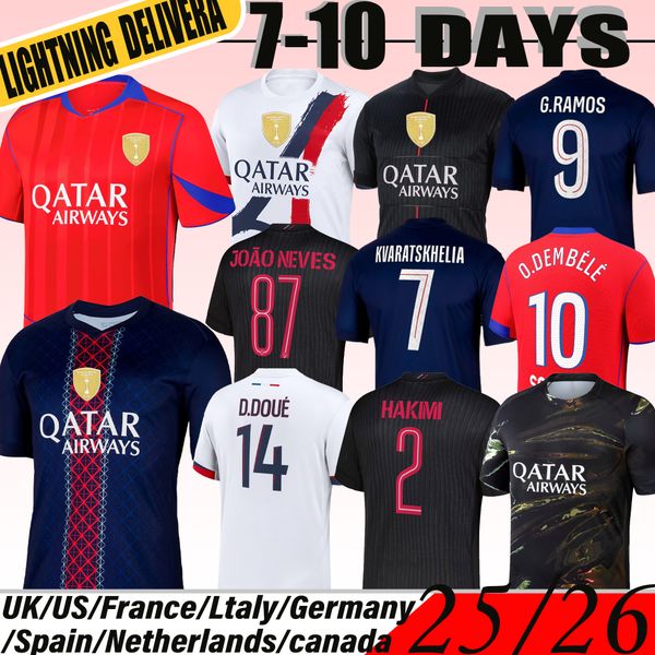 2025 2026 PSGES maillot de foot O.Dembele Kvaratskhelia — compare prices at CompareOffers
