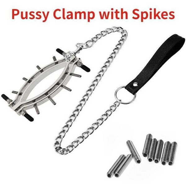 AAA Stianless Steel Pussy Clamp with Spikes Labial Clamp Vaginal Expander Speculum Clitoris Gspot Flirt Fetish Bdsm Sex Toy Women