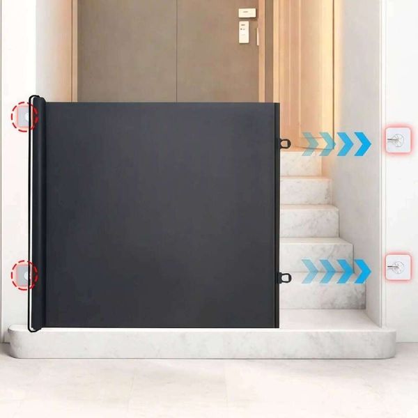 UHJ Retractable Gate Mesh Sliding Barrier Dog Cat Fence Suitable for Doorways Stairs Corridors Prevent Pet Vandalism 26W0314