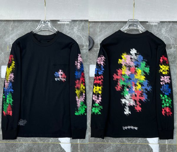 Men's Designer T Shirts Men Women Letter Printed Tshirts Fashion Spring Summer Long Sleeve Tops High Street Styles Black White T-shirts