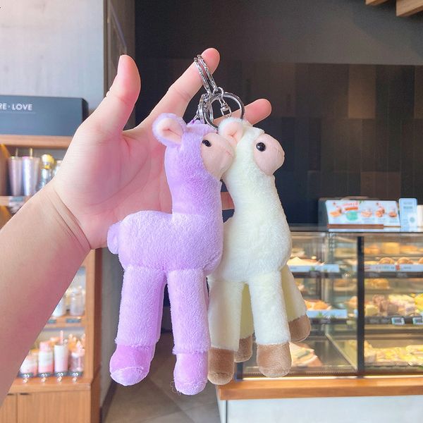 Bag Charm Key Chain Plush Alpaca Cute Keychain Backpack Pendant Doll Bag Ornament Doll Keyring Gift