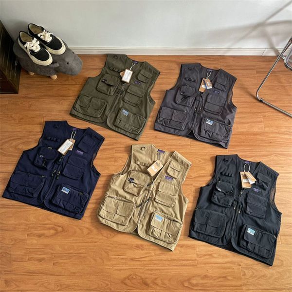 Men's Vests Men Designer Vest Fashion Jacket High Street Casual Retro Camping Zipper Women And Spring Sports Loose Summer Workwear