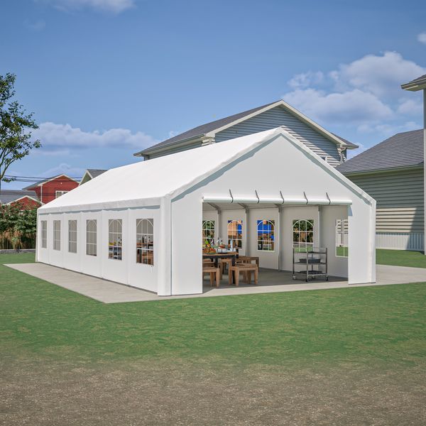 20x40FT Party Tent Heavy Duty Large Wedding Event Shelters with 3 Carry Bags Removable Sidewalls, Outdoor Canopy Gazebo Commercial Tents for Parties Carport Camping