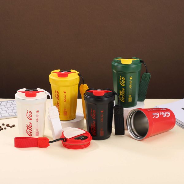 Intelligent temperature measurement Coca Cola coffee cup stainless steel double insulated cup mug office car portable water cup L2512129Y2P