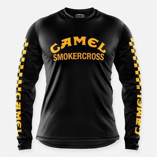 Retro Camel WEBIG Motorcycle Jersey Team Bicycle Downhill MTB Yellow Clothes Ciclismo Cycling Long Sleeve Motocross Bmx T-Shirt 260309