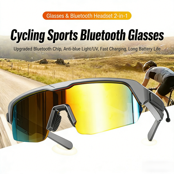 Smart Bluetooth Glasses YJ006 - Outdoor Sports Windproof Sunglasses, Stylish Audio Call Sunglasses for Cycling