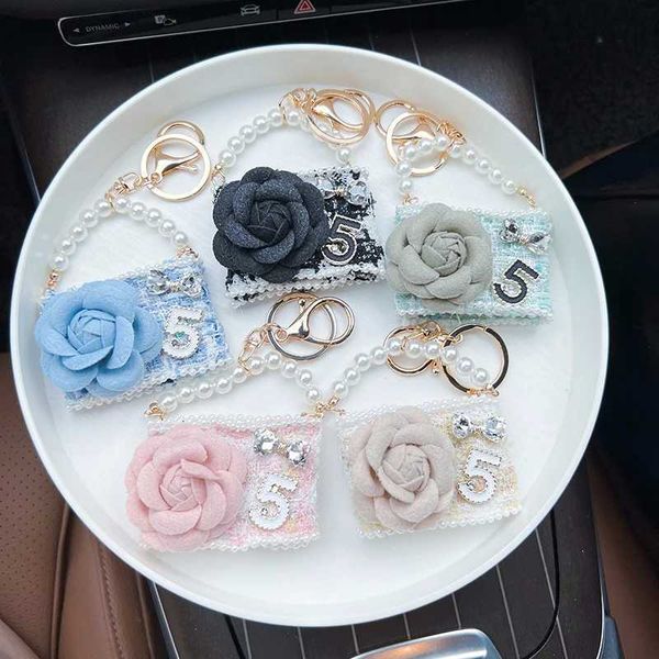 Creative Camellia Fragrant Bag Model Pendant Fashion Fragrant Style Pearl Keych…