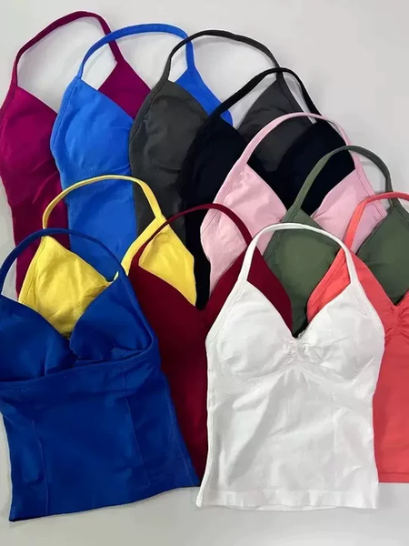 DHgate Deisnger dyfnery gym set Yoga sets women clothes Shorts legging set Women Seamless Yoga Set Fitness Clothing Scrunch Bum Gym Shorts Padded Tank Top Vest sold by DHgate