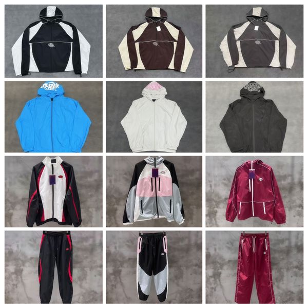 Synaworldtracksuit Sports Hoodie Zip-Up Jacket Raincoat High Street Drill Style Casual Set Embroidered Letter Teacksuit Pants Sweatshirt Trousers Sets us size