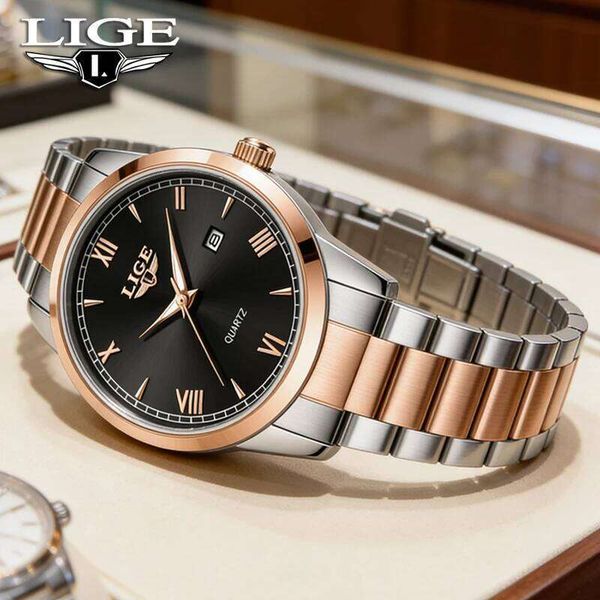 LIGE 2026 New Business Watches Men Fashion Luxury Quartz Wristwatches 30M Waterproof Luminous Date Men's Watch Gifts Reloj Hombre