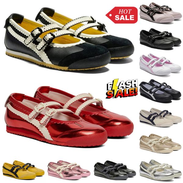 Designer Shoes Ballets Flats Women Tiger Mexico TGRS Women's Casual Shoes Metallic Silver Triple Black White Red Pink Yellow Fashion Leather Loafers Ladies