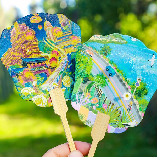 Bestseller Yunnan Tourist Souvenir City Check-in Fan, Scenic Area Landmark Photo AR Advertising Fan for Promotional Activities ddmytues