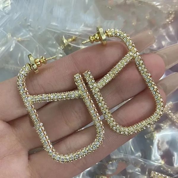 Gold Plated Earrings Letter Stud Letter Designers Brand Earrings Geometry luxury Wedding Jewelry Accessories