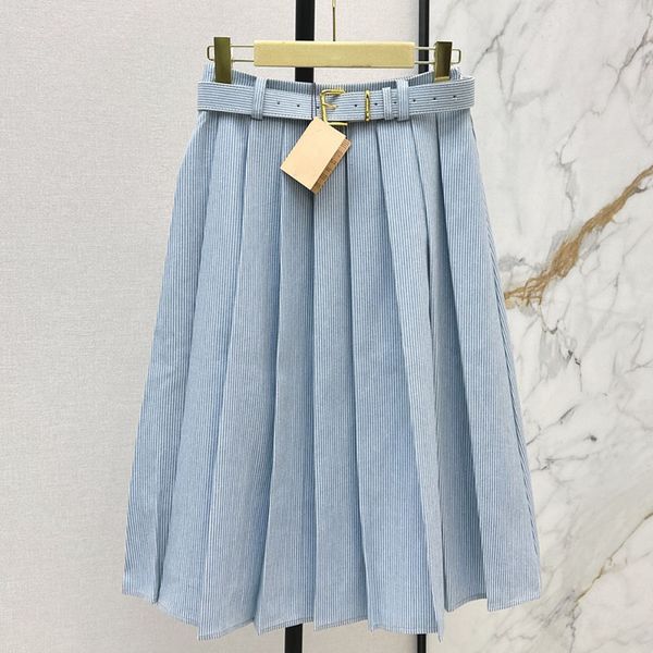 Designer Women Vintage Pleated Skirts Elegant Versatile Charm Long Skirts Preppy Style Casual Skirts