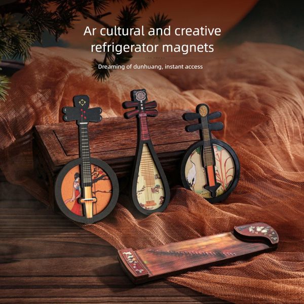Dunhuang Wooden Refrigerator Magnets Personalized Creative National Trend Magnetic Stickers Crafts Gifts for Giving Travel Souvenirs ddmynov