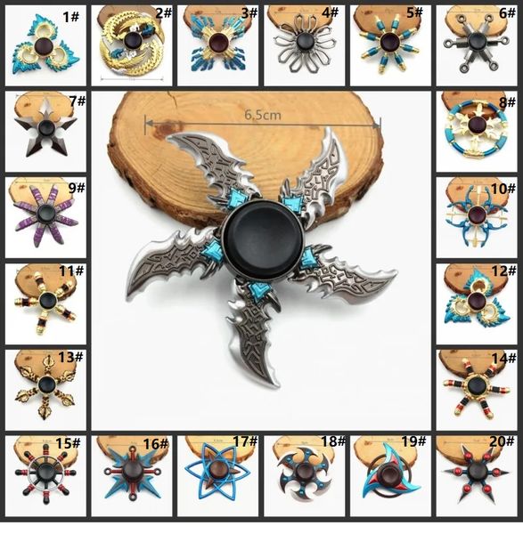 32 types Colorful Metal Fidget Hand Spinner Finger Focus Toy Rainbow Zinc Alloy Ninja Shuriken Sharingan Toys for Adult Bearing Toy Fingertip Gyro Toys Spinning Top
