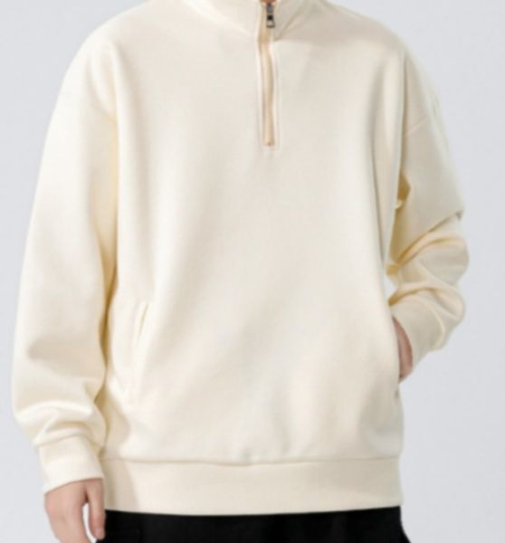 a42 Men Long-sleeved Autumn and Winter Heavy Loose Solid Color Lapel Youth Casual