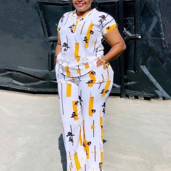 African Fashion Pants Set Women Blouse Straight Trousers Two Piece Set Woman Shirt Tracksuit Set Summer Top Matching Sets 260319