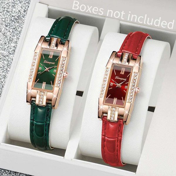 2PCS/Set Women's Watches Fashion Rectangle Leather — compare prices at CompareOffers