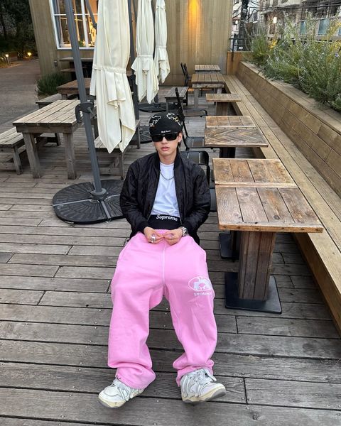 Casual pants American retro y2k couples trousers hoodies jogger embroidered pink long sports pants street wear track