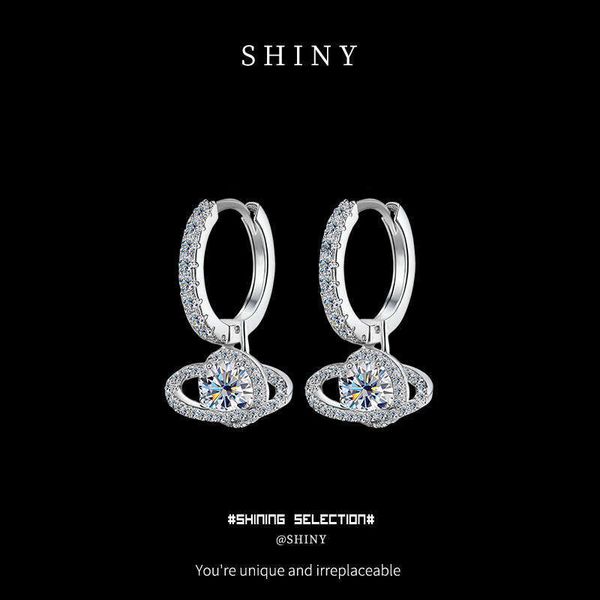s925 sterling silver moissanite women's earrings jewelry with a light luxury and high-end feel niche design original planet earrings