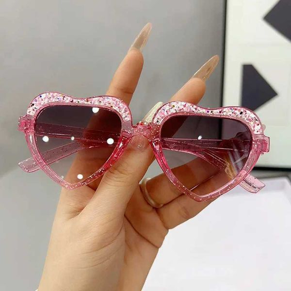 Stylish Kids Glitter Heart-Shaped UV400 Sunglasses For Outdoor Baby Fashion Pho…