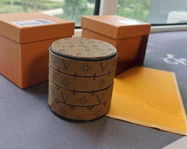 high quality 2026 luxury Round Jewelry rotate Storage Box designer letter logo Leather Rotating Organizer with Four-Layer Compartments, Ideal for Travel and Home