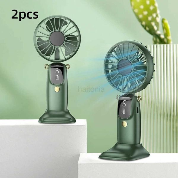 2025New Arrivals USB rechargeable portable Hand Fan Installed By Table with phone holder handheld Mini fan neck fan H260321