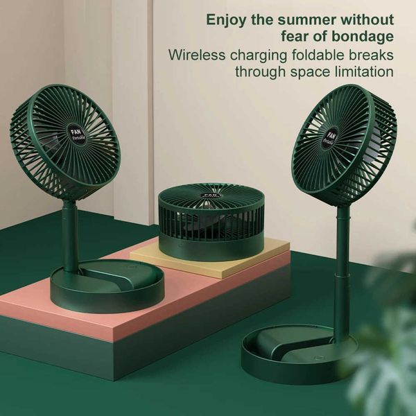 2025 New Stand Desktop Fan Portable Foldable Telescopic Mini Fan USB Rechargeable 3 Speeds Adjustable Super Quiet Electric Fan H260321