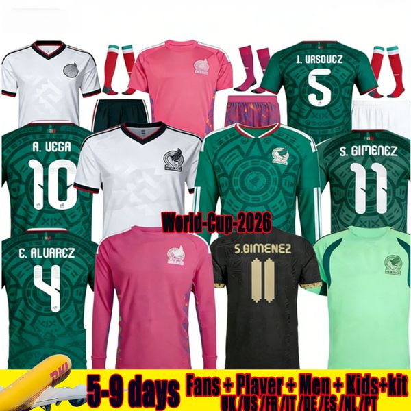 new Mexico 2026 2027 Mexico Gold Cup Soccer Jerseys 26 27 CHICHARITO GIMENEZ H.LOZANO HOME AWAY Football Shirt Mexique E. ALVAREZ A.VEGA RAUL Men