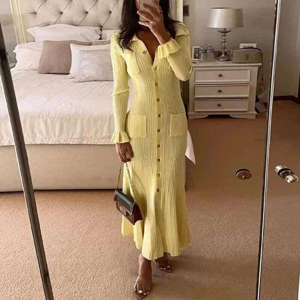 French style new elegant lapel single breasted long sleeved 2026 European and American B15 fashionable women's high waisted dress