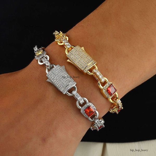 Jewelry Hip-Hop 10mm Colorful Gemstone Chain Light Luxury High-End Men's Bracelet Custom Jewelry
