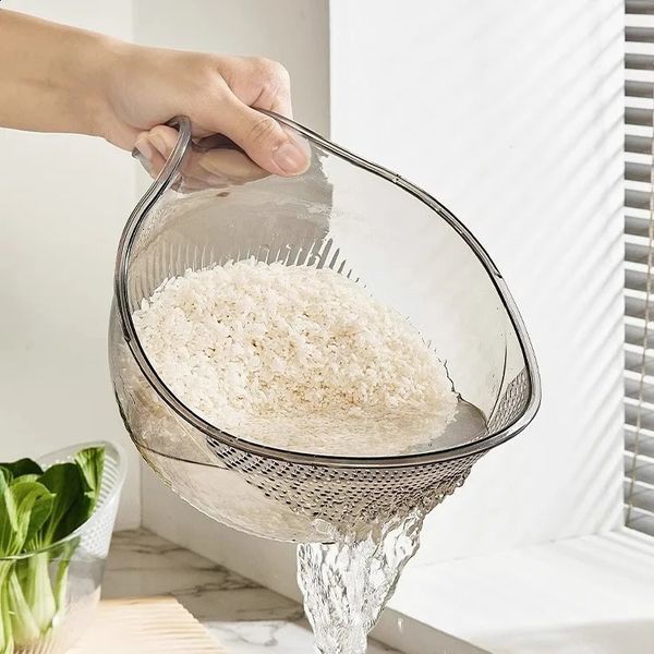 Kitchen Multifunctional Acrylic Thickened Rice Drainage Basket Rice Fruit Basin Vegetable Washing Basket 260320