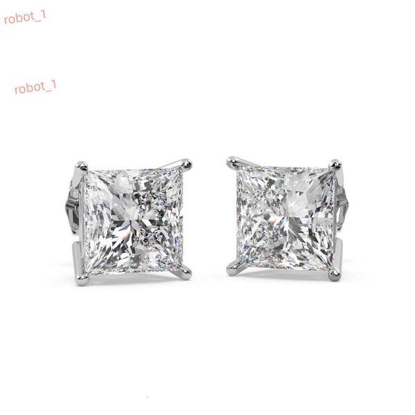 400ct Princess Diamond Stud Earrings in 18kt White Gold H-I SI2-SI3