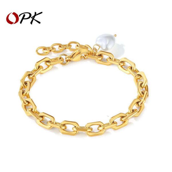 jewelry Jewelry fashion versatile 925 Sterling Silver 18K Gold ins-style hand accessories wholesale personalized simple heart pearl bracelet for women