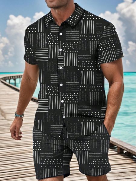 Stylish Men’s Floral Beach Shirt and Shorts for Effortless Casual Vibes