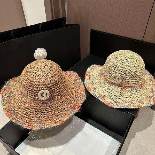 Designer Beach Spring Hats Women Wide Brim Bucket Hat Woman Cap Designers Woven Grass Fisherman Chapeau Breathable Sunscreen Large Brim Vacation, Multi
Designer Beach Spring Hats Women Wide Brim Bucket Hat Woman Cap Designers Woven Grass Fisherman Chapeau Breathable Sunscreen Large Brim Vacation, Multi