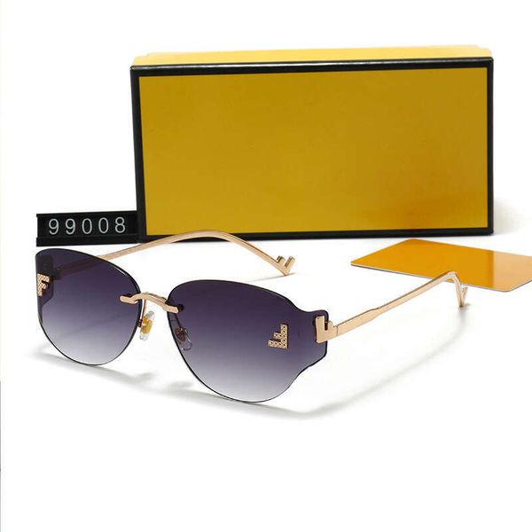 Sunglasses Designer Sunglasses For Men Women Cycling Rimless Metal Frame Curved…